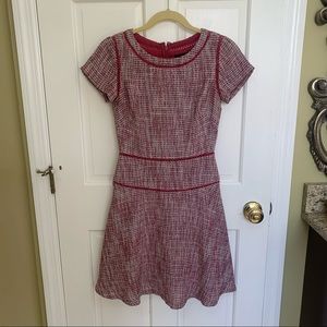 Banana republic red and white tweed dress 0